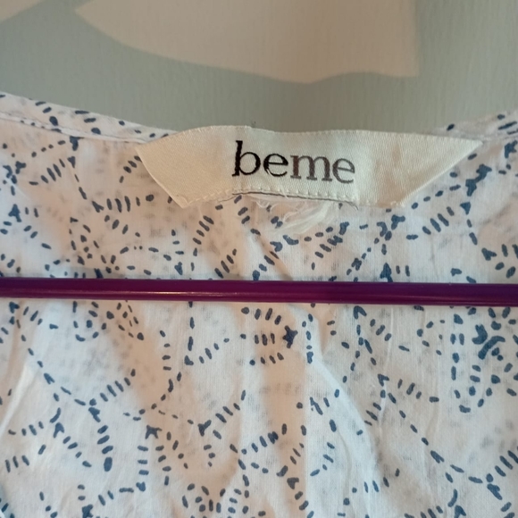 White and Blue Cotton Plus Top - Picture 9 of 15